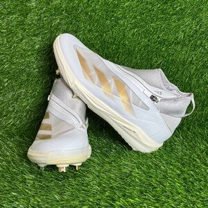 Mens Adidas Adizero Impact+ Metal Baseball Cleat Gray/Gold - IF8483